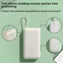 Étui en silicone antichoc pour batterie externe Xiaomi avec câble intégré 20000mAh 22.5W PB2020MI, étui de protection anti-poussière