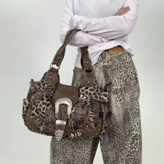 Y2K – sac fourre-tout en patchwork imprimé