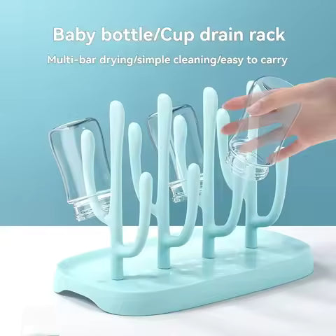 Support de séchage de comptoir de biberon, gobelets détachables pour tout-petits, support de sèche-vaisselle pour nourrissons avec plateau égouttoir, accessoires pour bébé
